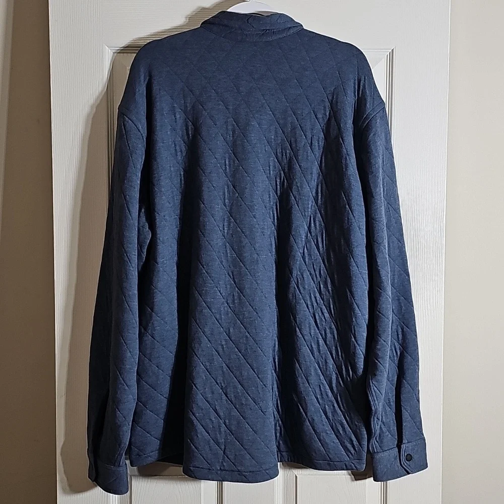 Eddie Bauer Shirt Jacket Quilted Shacket Chore Jacket Outdoor Blue Size L - Picture 3 of 9